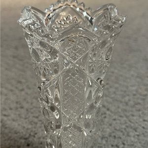 Vintage Clear Glass Anchor Hocking Vase 3” x 6.5”